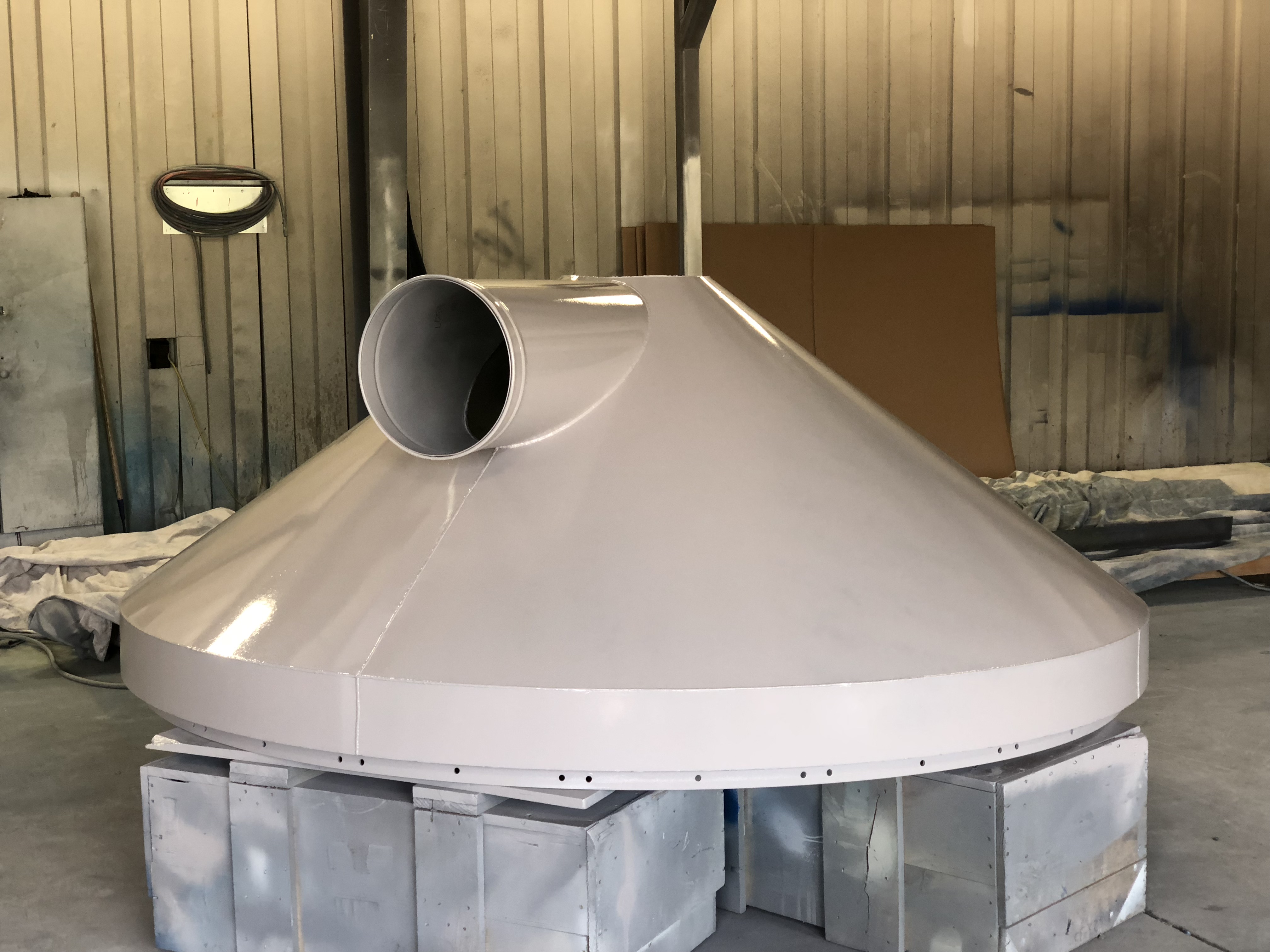 large painted duct hood
