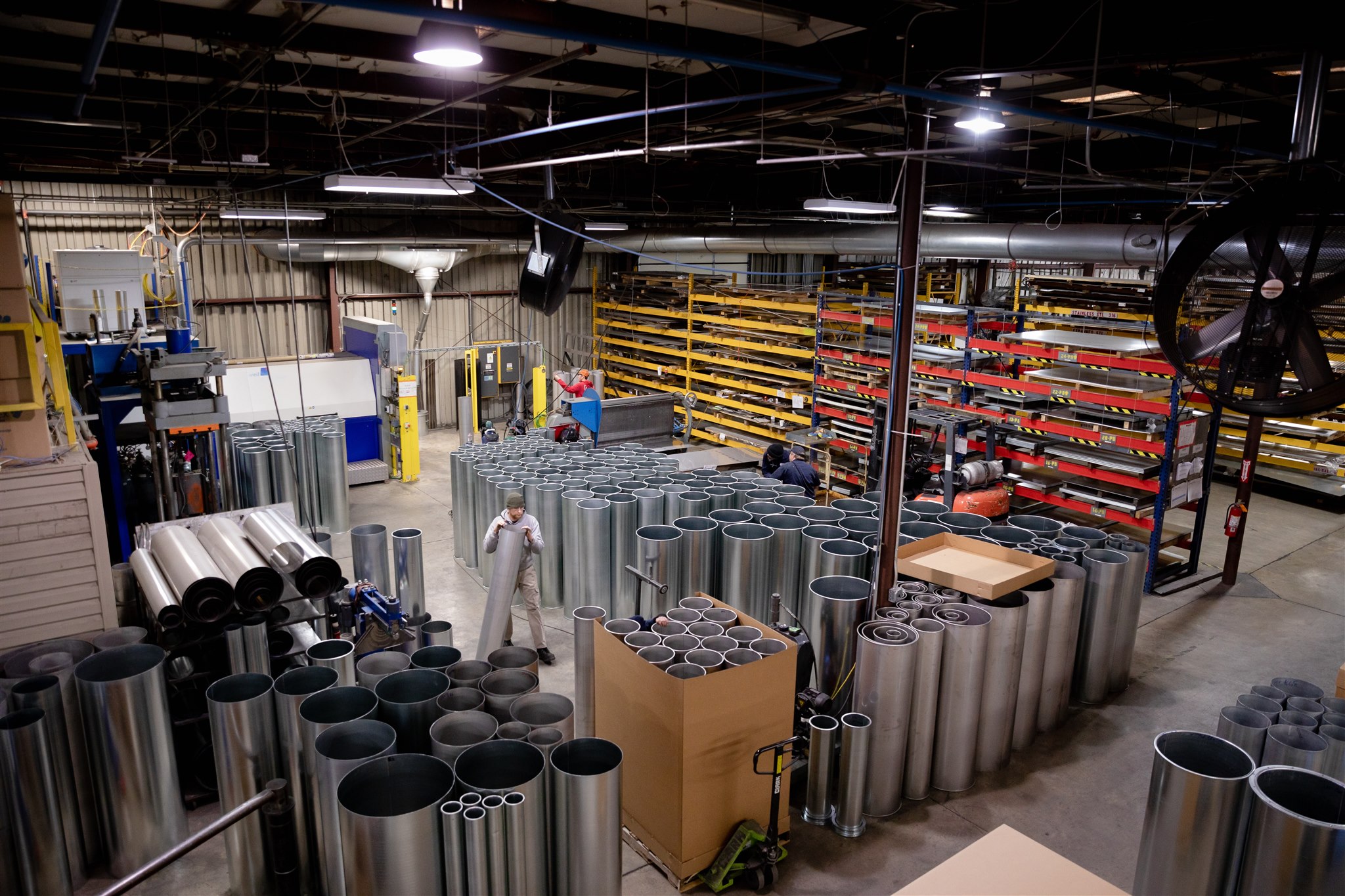 a facility full of different ductwork types