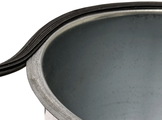 A v-shaped gasket creates an airtight seal on US Tubing ductwork.