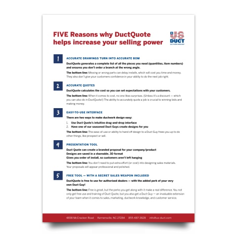 FIVE Reasons Why DuctQuote Helps Increase Your Selling Power