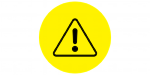Exclamation point in a triangle is a warning symbol you may receive in DuctQuote to indicate that you have a problem with your layout.